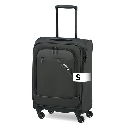 paklite Derby Kabinenkoffer 55 cm 4 Rollen Schwarz
